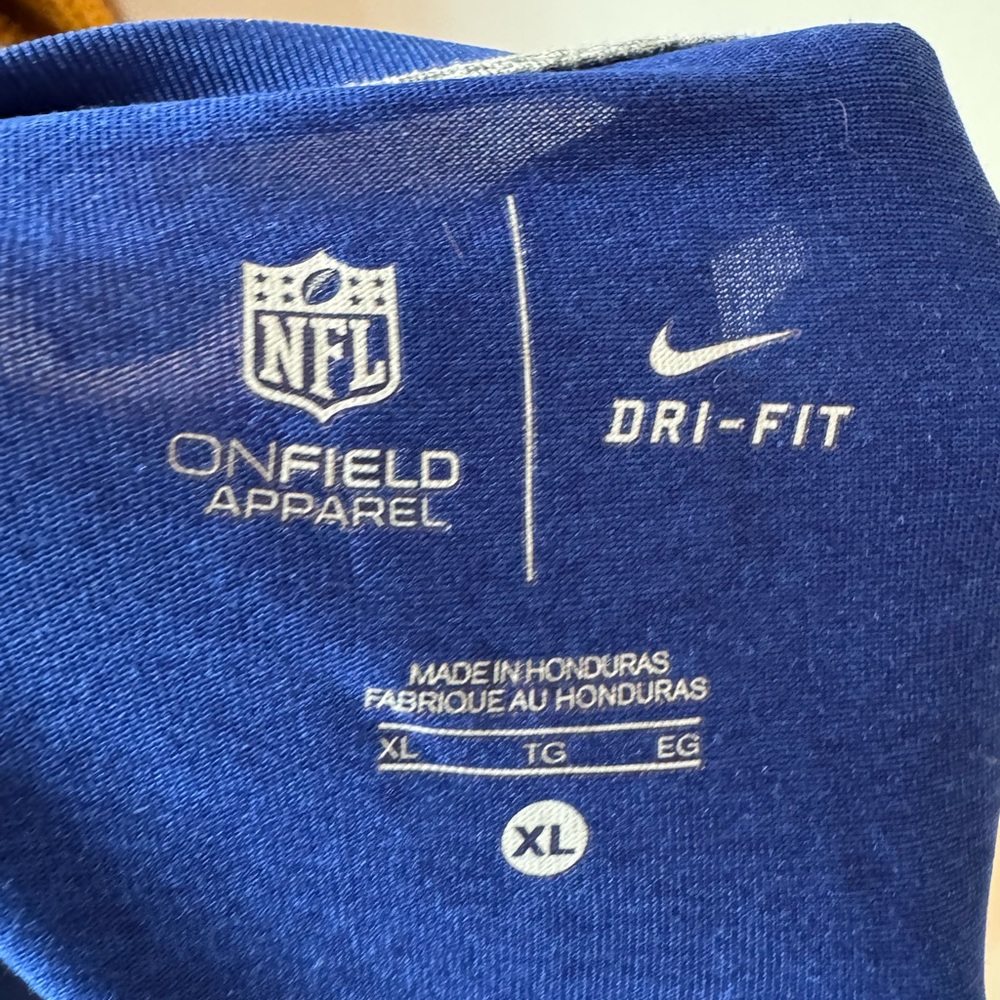 NY Giants Football NIKE Dri-Fit Blue Short Sleeve Tee Shirt Men’s XL - Picture 5 of 6